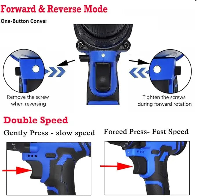 21V Electric Drill Driver, Kit with 1 Battery and Charger, 26 Drill/Screwdriver Bits, DIY Home Use