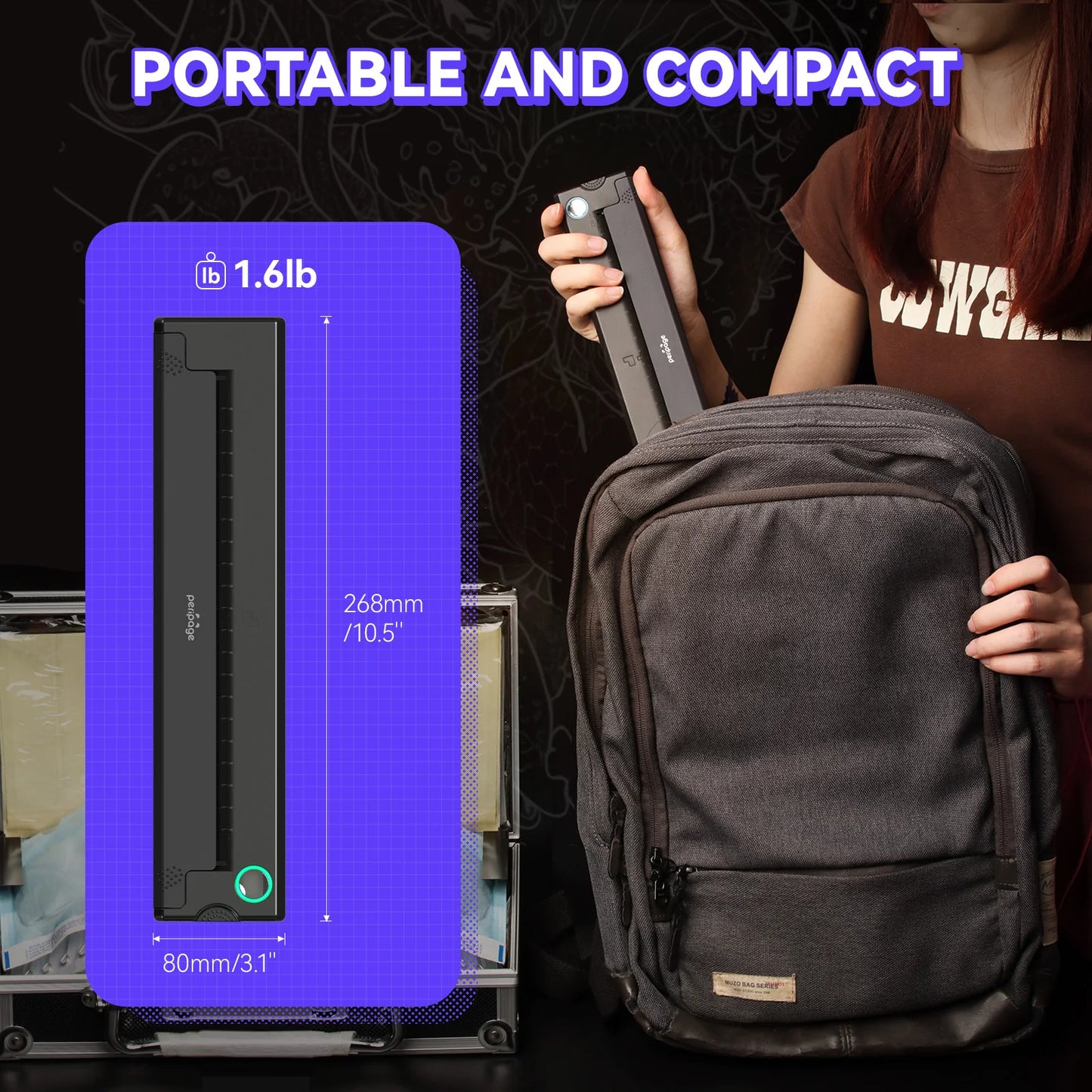 PeriPage P90 Wireless Tattoo Transfer Stencil Printer, Thermal Tattoo Machine with 5pcs Free Transfer Paper