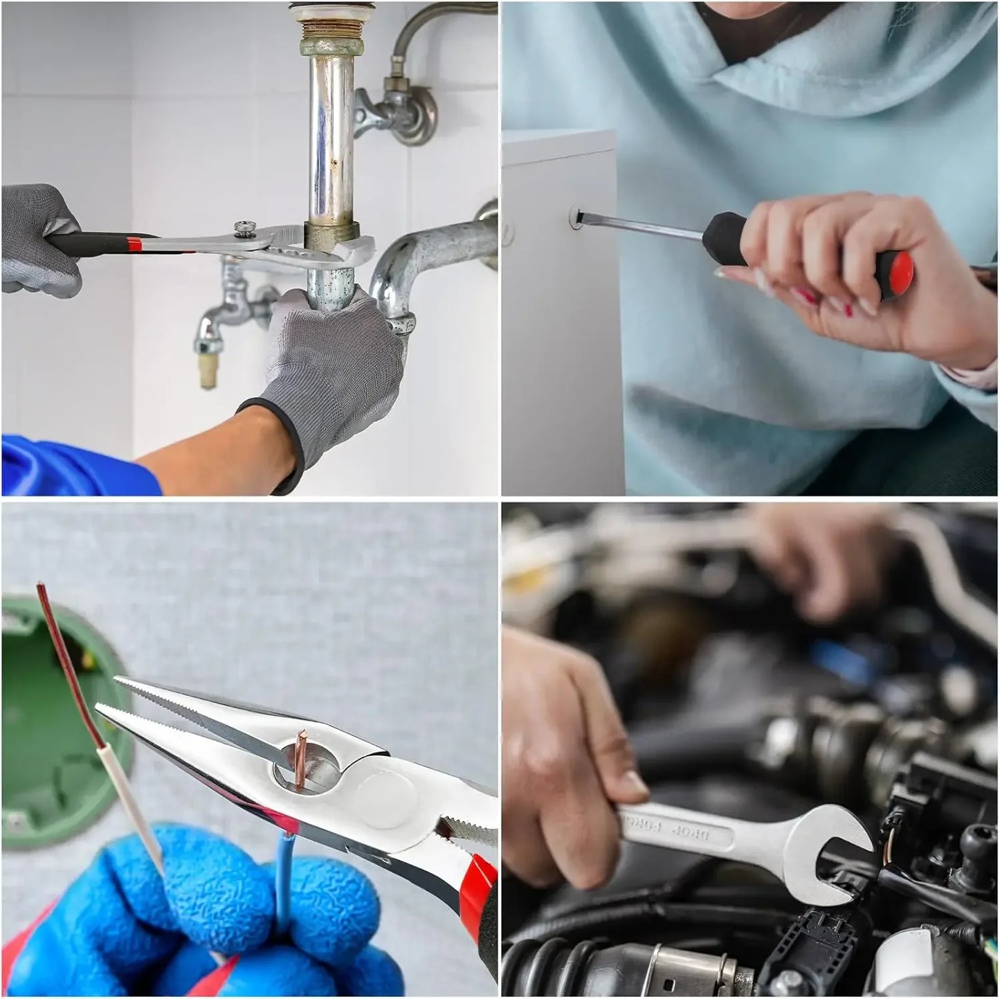 799pcs Mechanic Tool Set Home Repair Tool kit Wrenches Socket with Trolley Case Hand Tools for Daily Use Househould Work Repair