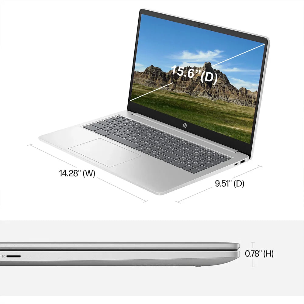 HP Newest Chromebook 15.6" Laptop,Intel Processor N200,8GB LPDDR5 RAM,320GB Storage(64GB eMMC+256GB Micro SD),WiFi 6, Chrome OS