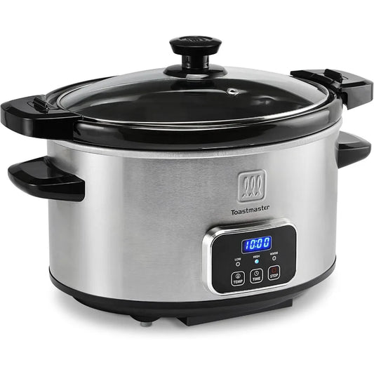 4-Quart Digital Slow Cooker with Locking Lid Ideal for Food Warming Dip and Soup Serving Hosting Parties Meal Preparation and E