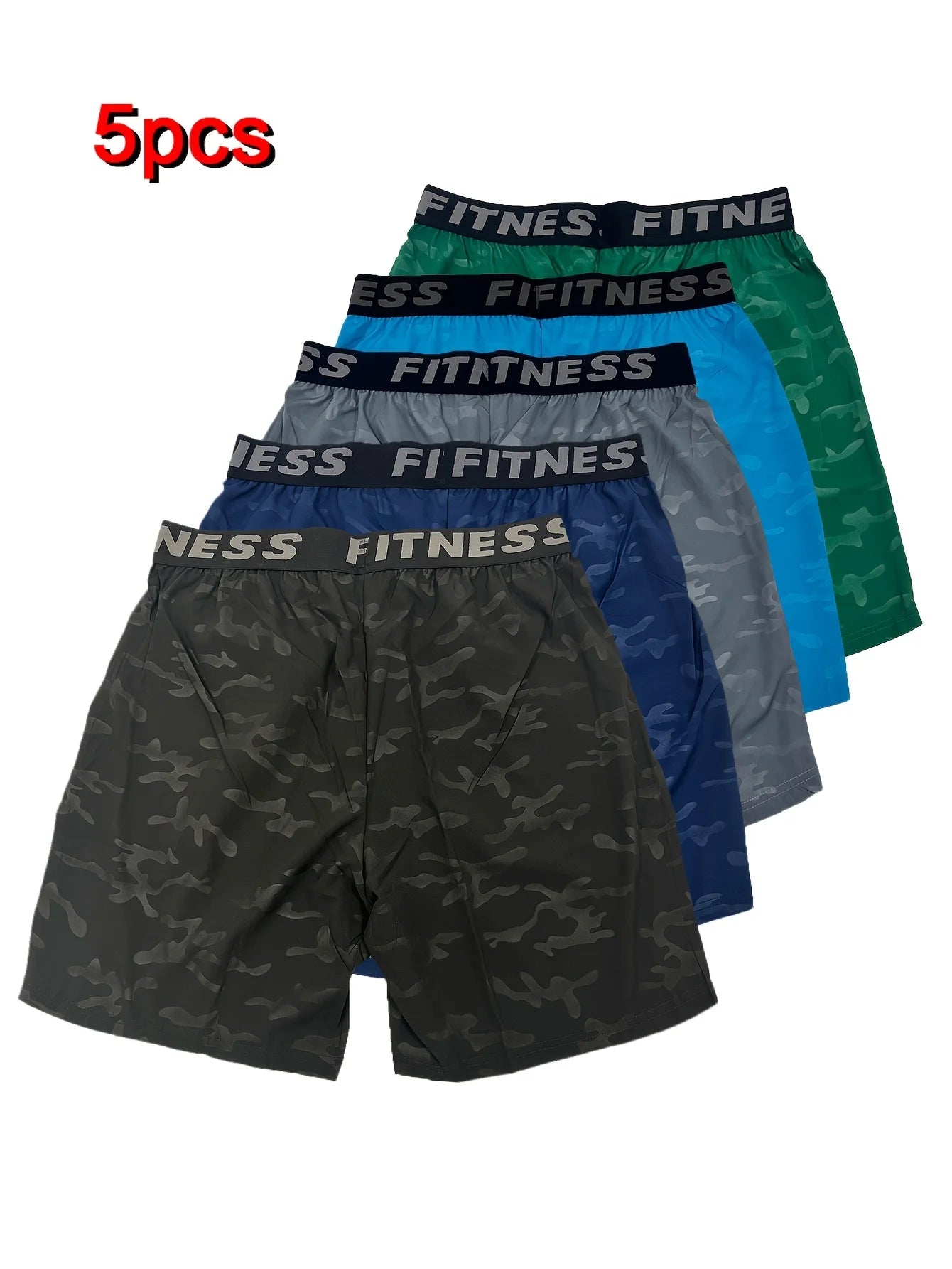 Men's Sports Shorts Bull Print 5 piece set Training shorts