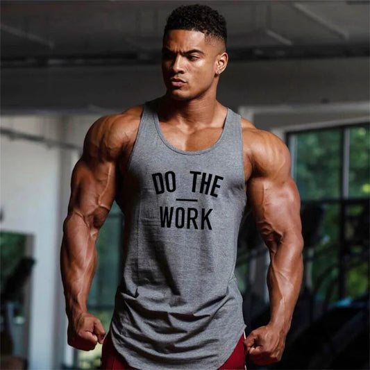 Mens Fitness Bodybuilding T-Shirts Summer Cotton Sleeveless Clothing Workout Muscle Tank Tops Gym Running Sport Breathable Vests