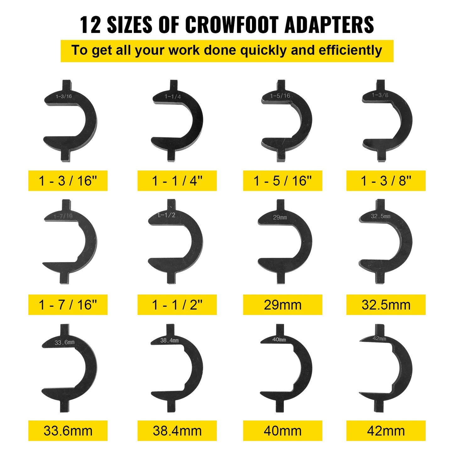 SucceBuy Inner Tie Rod Tool Kit 12 Pcs Tie Rod Removal Tool 12 Pcs Crowfoot Adapters Master Inner Tie Rod Tool Set Tie Rods Tool