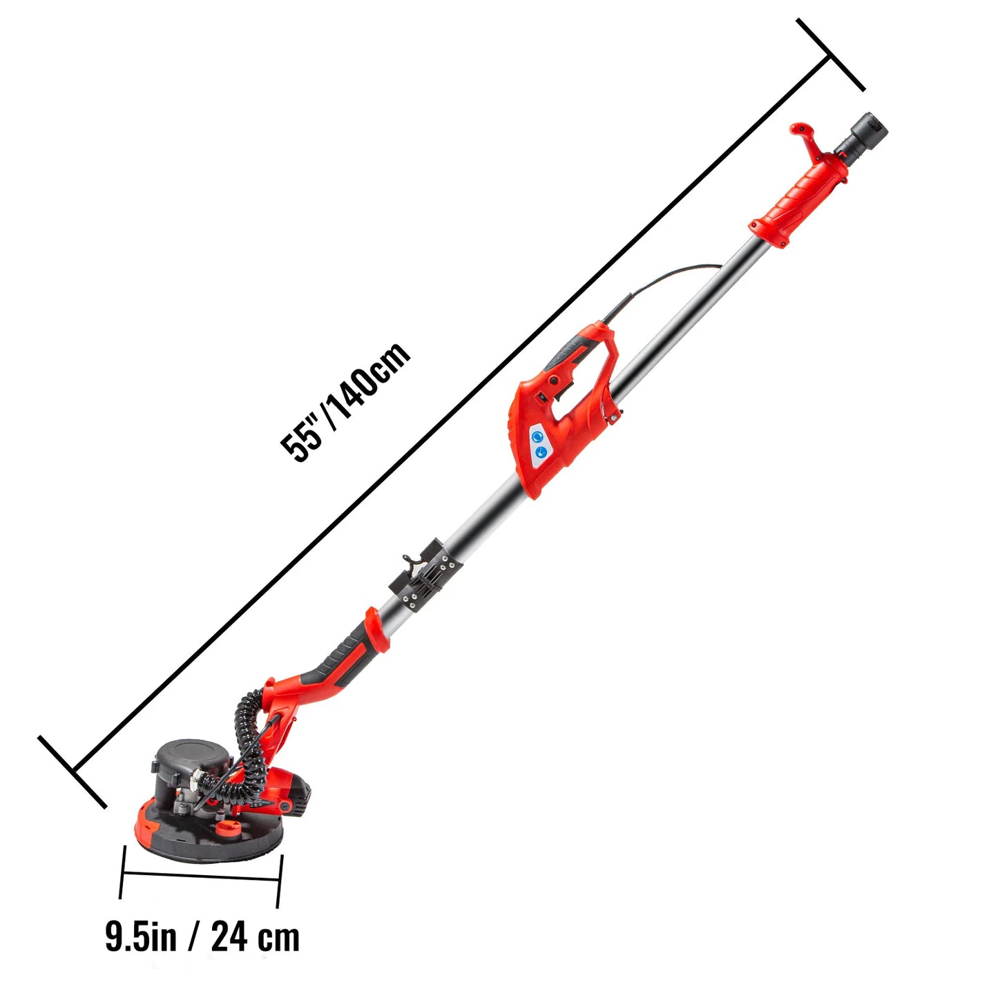 SucceBuy Drywall Sander 850W Variable Speed 800-1750RPM Electric Drywall Sander Foldable Sheetrock Sander with Handle Vacuum Bag