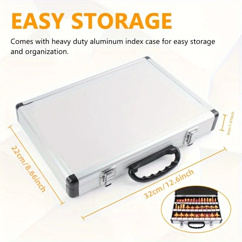 35 Pieces/Set Carbide Tipped Router Bits, 1/4 Inch Shanks, Woodworking Router, Premium Woodworking Router Bit Set, Carbide Tippe