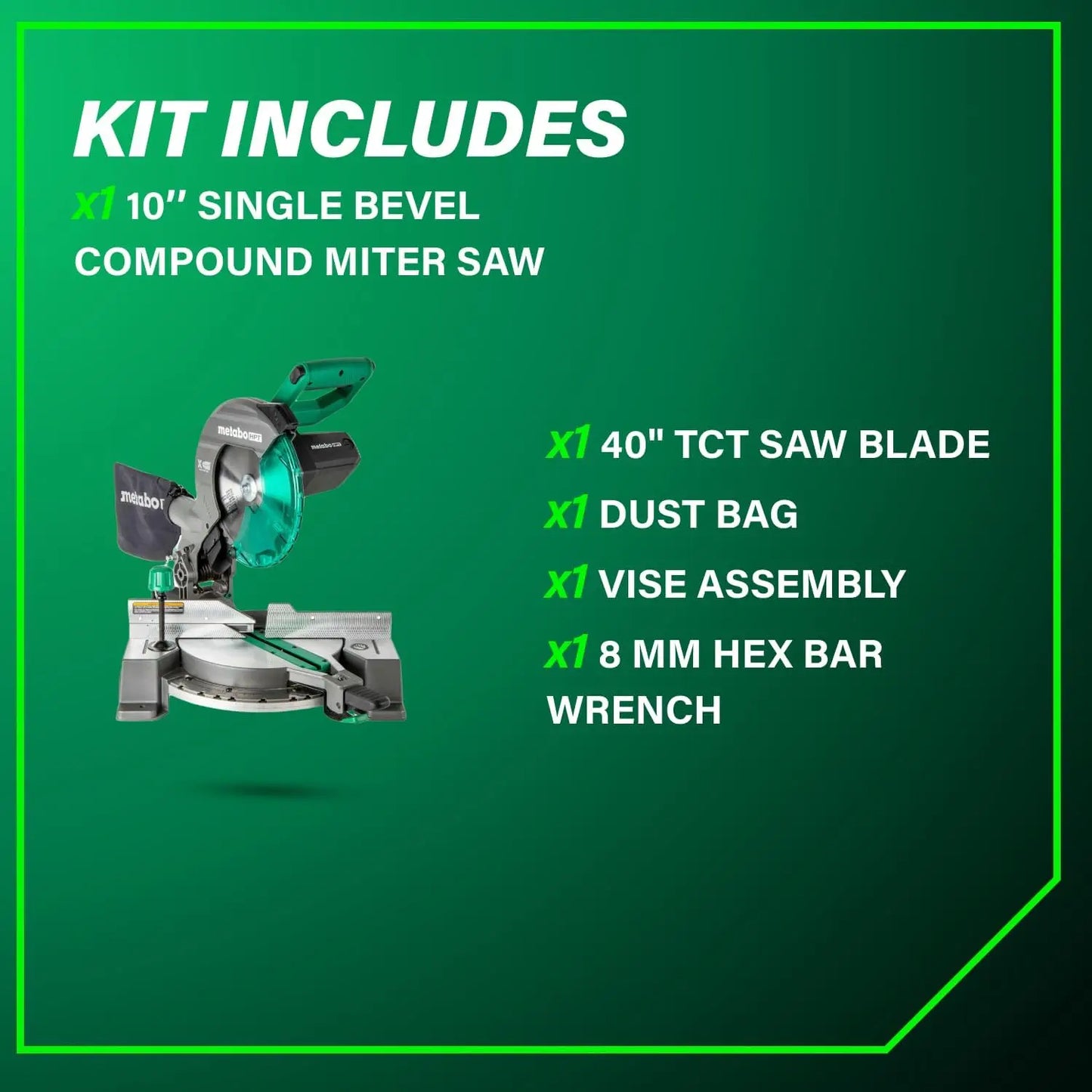10-Inch Single Bevel Compound Miter Saw, 15-Amp Power with Xact Cut Shadow Line, Precision Angles, Lightweight Design