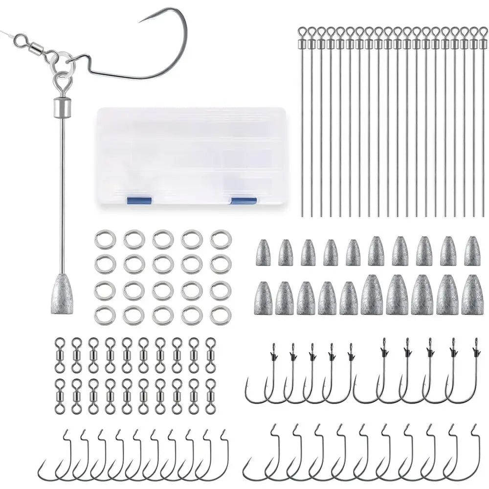 Bass Fishing Kit: Tokyo-Style EWG Hooks, Punch Shot Rigs & Freshwater Sinkers