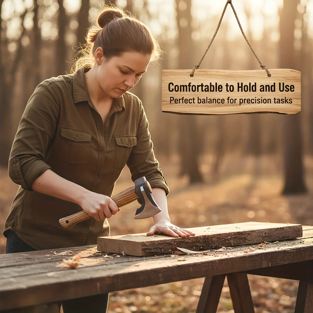 2PCS Professional Firewood Splitting Axe - Anti-Slip Wood Handle & Sharp Blade for Efficient Chopping & Outdoor Adventures