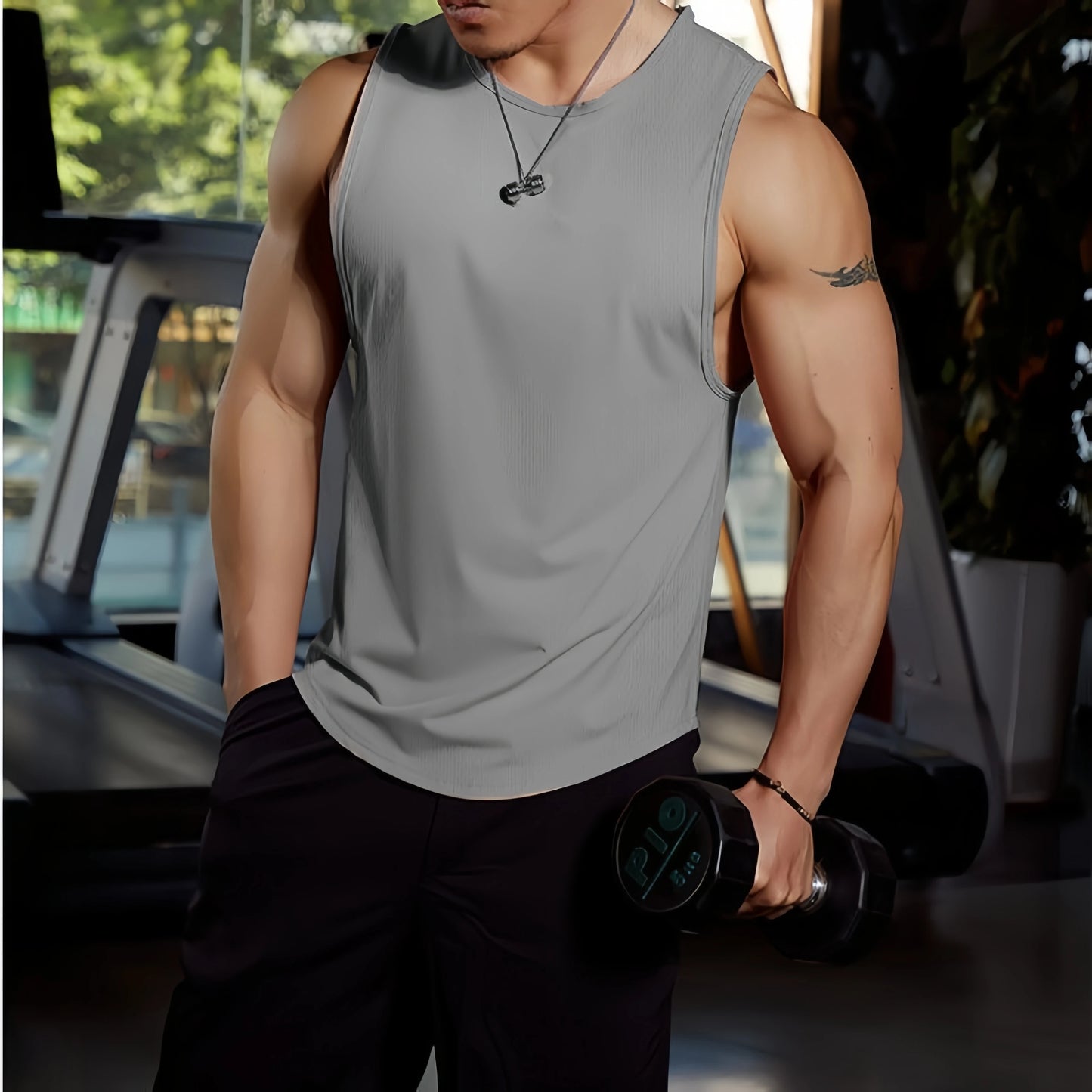 New Men's Sleeveless Fitness Tight Quick Drying Training Vest Breathable Basketball Running Gym T-Shirt Moisture Sports Pullover