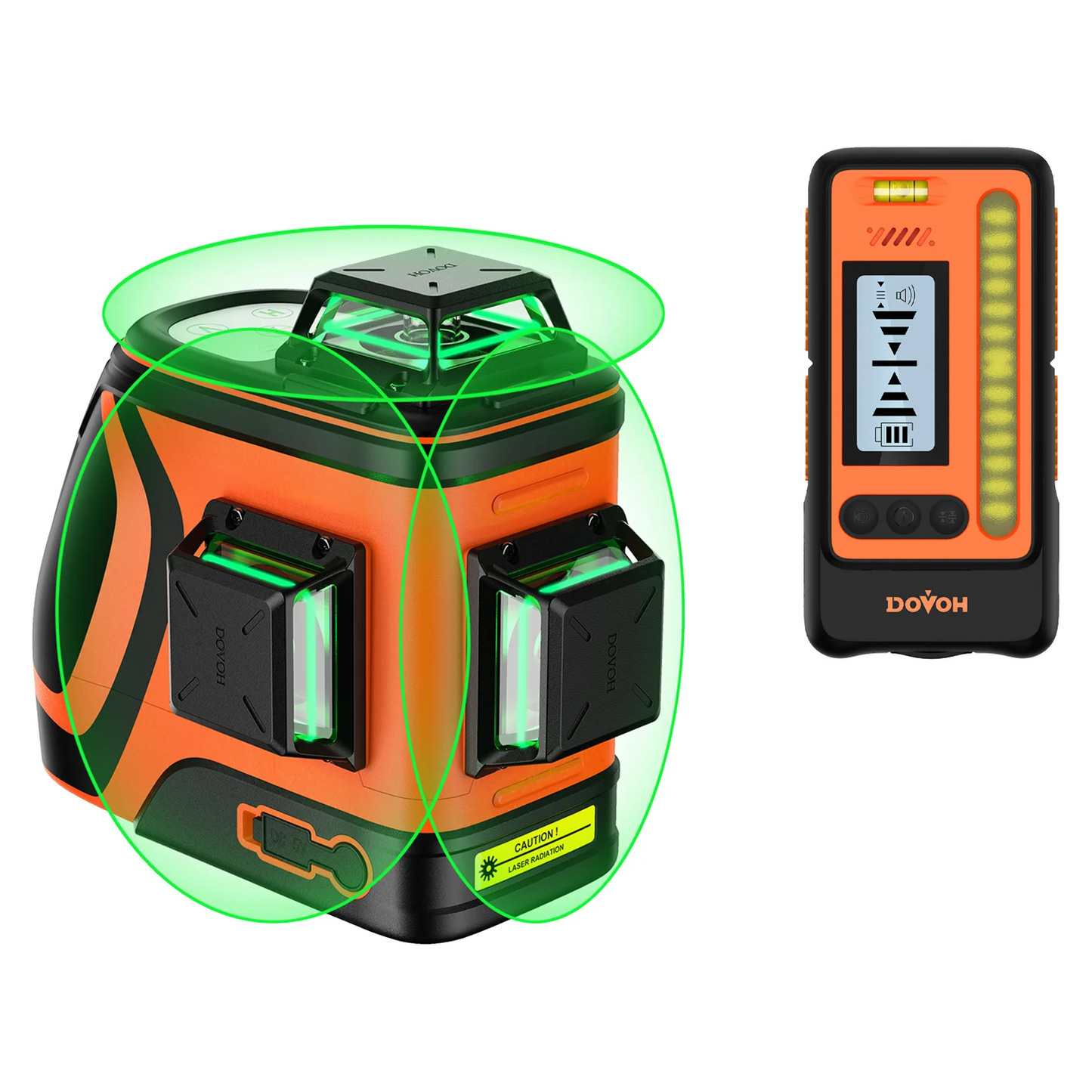 DOVOH Outdoor Laser Level with Receiver, 400ft High Power  360 Self Leveling with Detector for Sunlight Construction,H3-360G-Kit