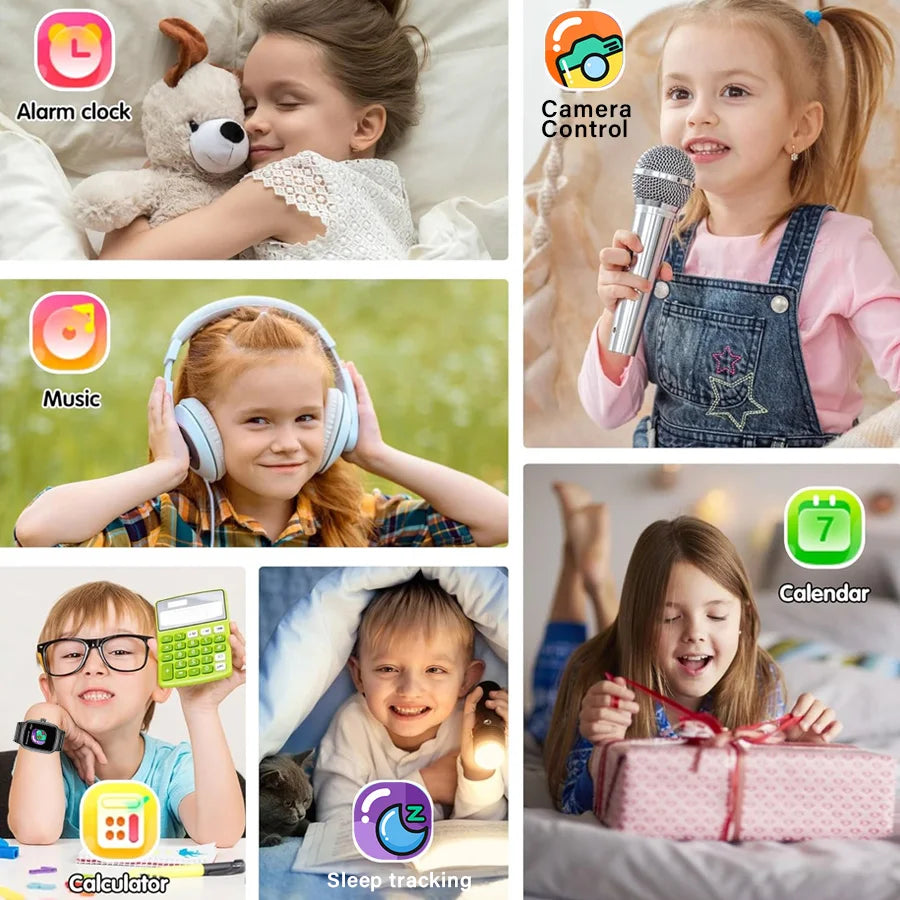 Smart Watch for Children 4-15 Years Old with 20 Games, Camera Control Alarm Clock Music Player Pedometer Birthday Gift (Blue)