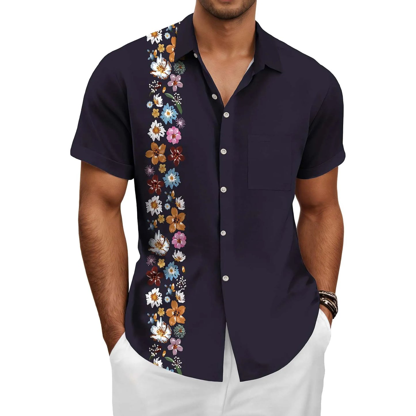 KYKU Hawaiian Shirt for Men: Beach Summer Mens Button Down Short Sleeve Shirt Tropical Vacation Casual Clothes