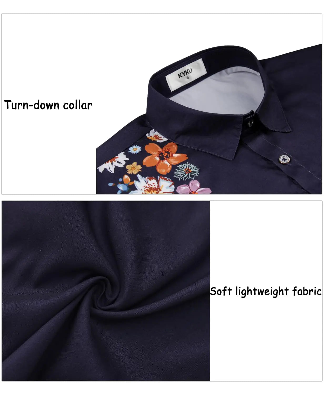 KYKU Hawaiian Shirt for Men: Beach Summer Mens Button Down Short Sleeve Shirt Tropical Vacation Casual Clothes