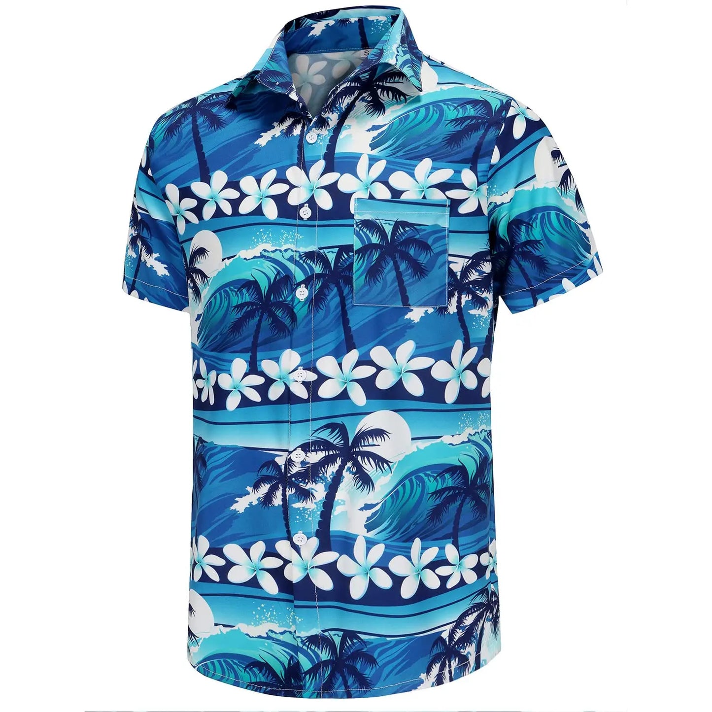 KYKU Funky Halloween Hawaiian Shirt for Men Palm Beach Shirts Tropical Vacation Shirts