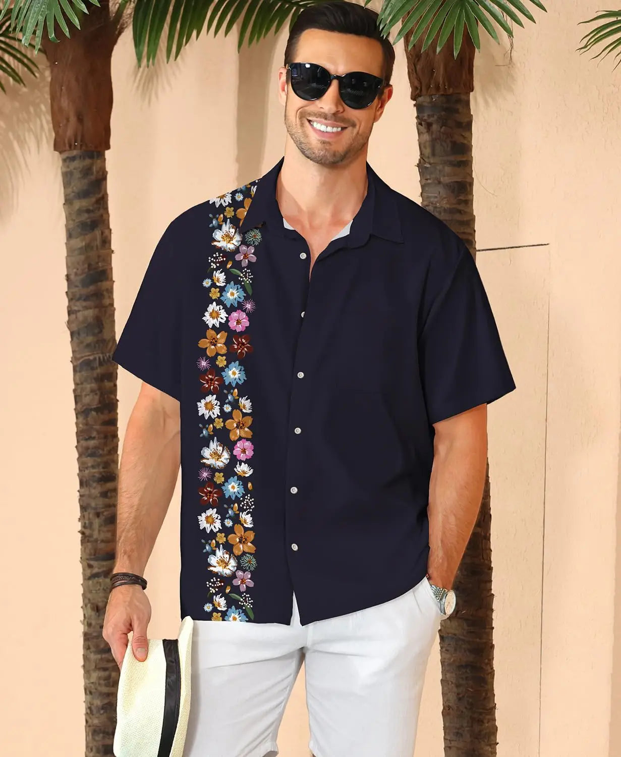 KYKU Hawaiian Shirt for Men: Beach Summer Mens Button Down Short Sleeve Shirt Tropical Vacation Casual Clothes