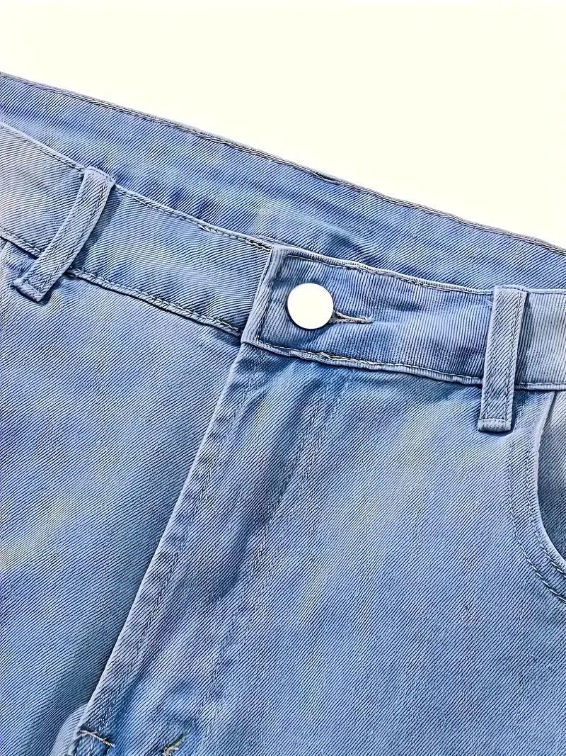 Men's Casual Slim Fit Ripped Jeans, Men's Versatile Street Style Denim Pants For All Seasons